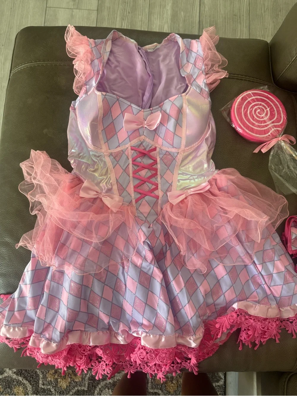 Spirit Cotton Candy Clown Costume - Pink - Picture 3 of 12